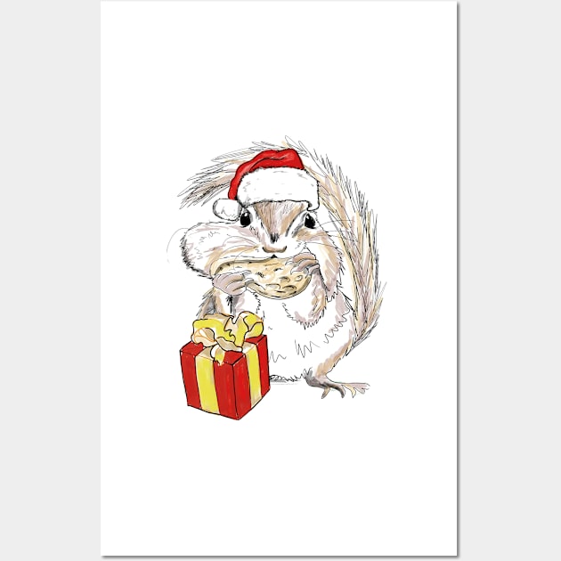 Christmas chipmunk Wall Art by drknice